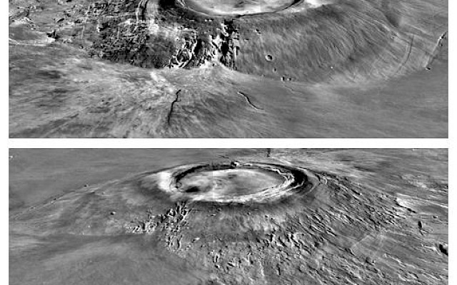 Marte, scoperto recente ambiente abitabile vicino al vulcano Arsia Mons