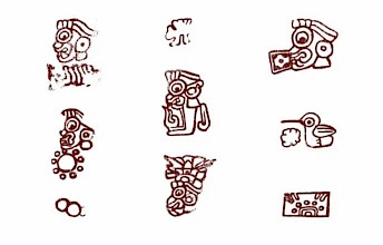 Alcuni dei simboli enigmatici associati a Teotihuacan (Credits: (Image Hanson & Helmke/Current Anthropology)